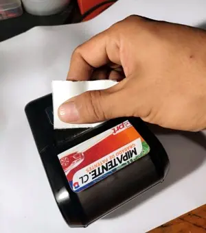 Segunda vista del corte del papel